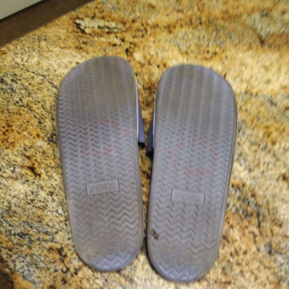 Victoria's Secret Pink Bling Logo Strap Slides Sandals Dusty Periwinkle Sz 9.5 - Picture 8 of 11